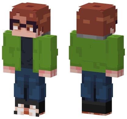 Green Hooded Figure Minecraft Bedrock skin