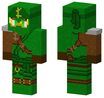 Green Hooded Figure Minecraft Bedrock skin