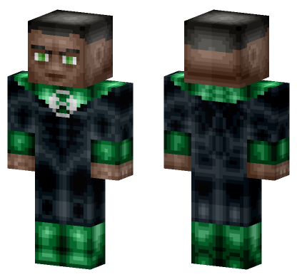 Green Lantern John Stewart Minecraft Bedrock skin