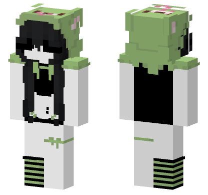 Green Pink Frog Minecraft Bedrock skin