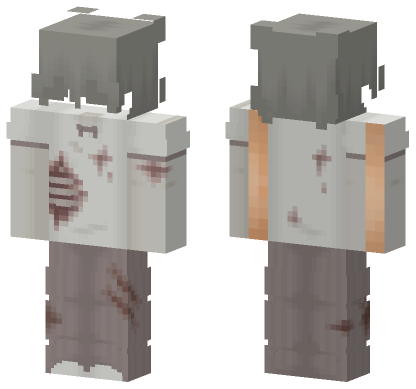 Grey Bandaged Warrior Minecraft Bedrock skin