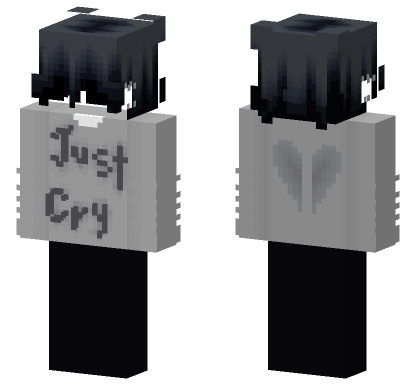 Grey Hoodie Sadness Minecraft Bedrock skin