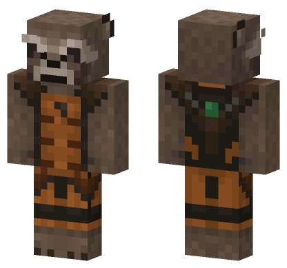 Guardians Of The Galaxy Rocket Minecraft Bedrock skin