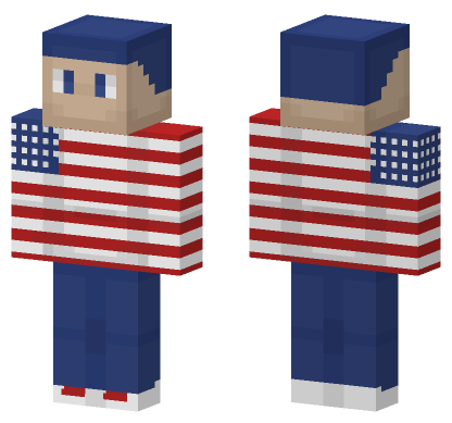Guy In America Flag Costume Minecraft Bedrock skin