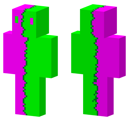 Half And Half Light Green Pink Minecraft Bedrock skin