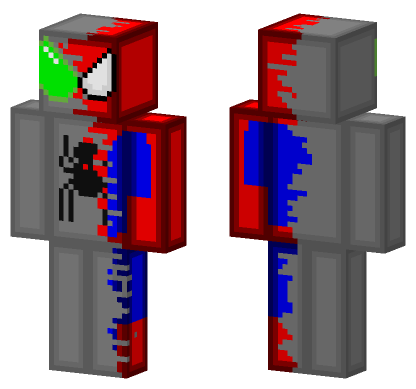 Half Spider-Man Robot B Minecraft Bedrock skin
