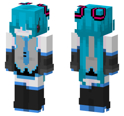 Hatsune Miku Outfit Minecraft Bedrock skin