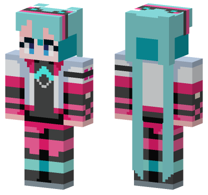 Hatsune Miku Sonic Racing Minecraft Bedrock skin