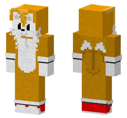HD Classic Tails The Fox Minecraft Bedrock skin