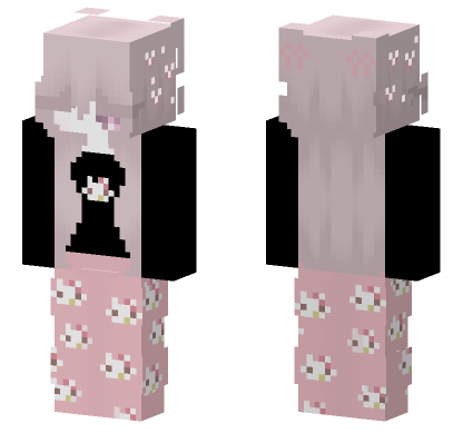 Hello Kitty Pink Outfit Minecraft Bedrock skin
