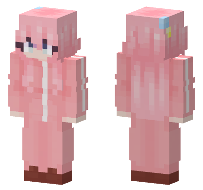 Hitorigotoh Pink Outfit Minecraft Bedrock skin