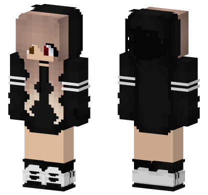 Hoddie School Girl Minecraft Bedrock skin