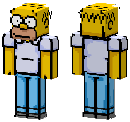 Homer Simpson Minecraft Bedrock skin