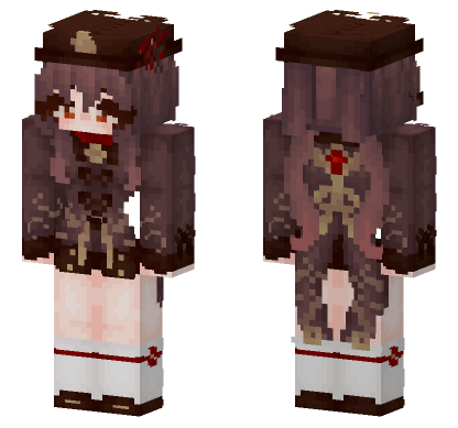 Hu Tao Genshin Impact Minecraft Bedrock skin