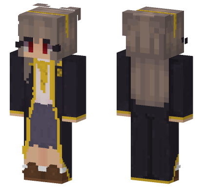 Hufflepuff Red Gray Eyes Minecraft Bedrock skin