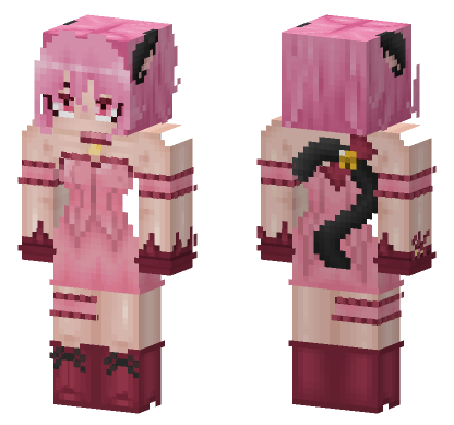 Ichigo 6549158 Pink Dress Minecraft Bedrock skin