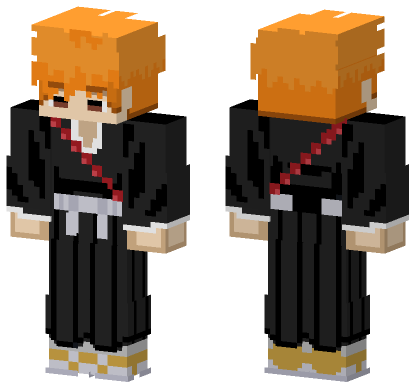 Ichigo Bleach Getsuga Tenshou Minecraft Bedrock skin