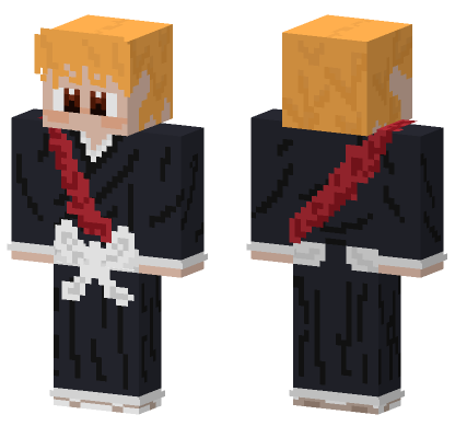 Ichigo Kurosaki Skin Minecraft Bedrock skin