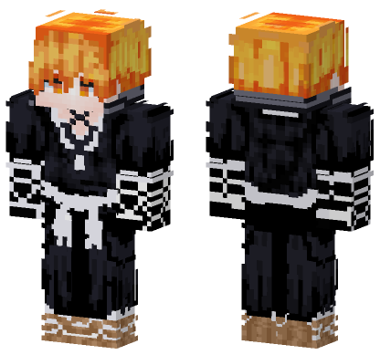 Ichigo Kurosaki Tensa Zangetsu Minecraft Bedrock skin