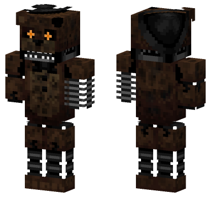 Ignited Nightmare Freddy Minecraft Bedrock skin