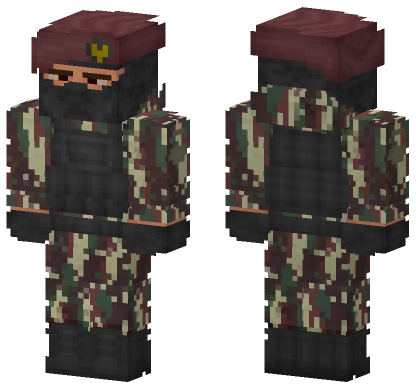 Indonesian Special Forces Soldier Minecraft Bedrock skin