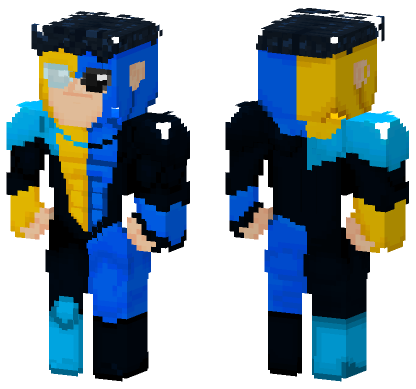 Invincible Series Yellow Amp Blue Minecraft Bedrock skin