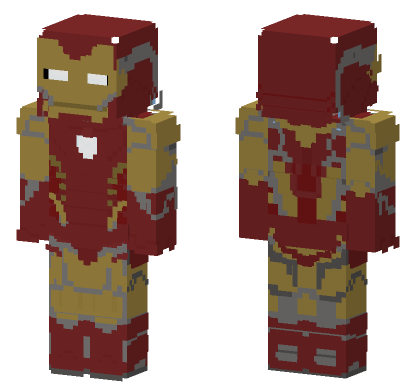 Iron Man Suit Minecraft Bedrock skin