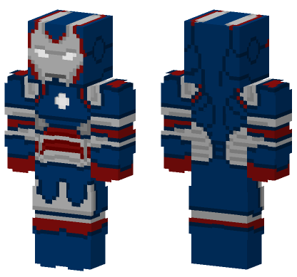 Iron Patriot Iron Man 3 Minecraft Bedrock skin