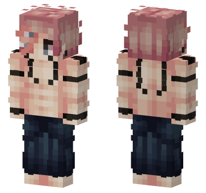 Jjk77 Pink Hair Minecraft Bedrock skin