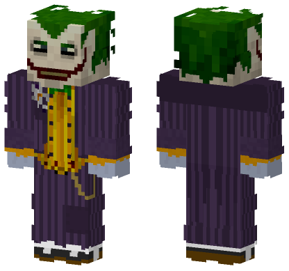 Joker Arkham City Minecraft Bedrock skin