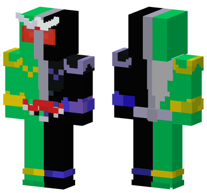 Kamen Rider Double Cyclone Joker Minecraft Bedrock skin