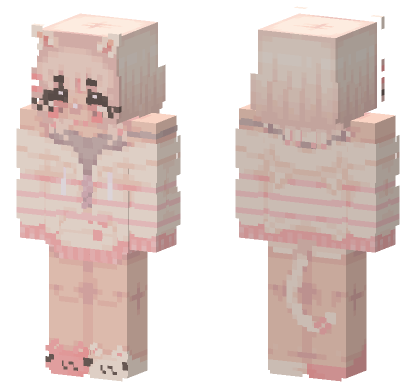 Kitty Girl Skin Minecraft Bedrock skin