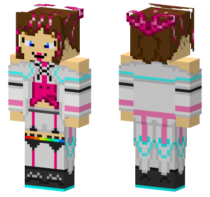 Kizuna Ai Anime Attire Minecraft Bedrock skin