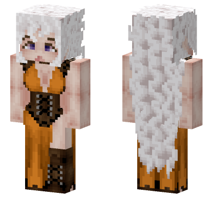 Lady Amalthea Orange Outfit Minecraft Bedrock skin