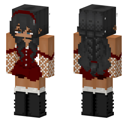 Lady In Red Minecraft Bedrock skin