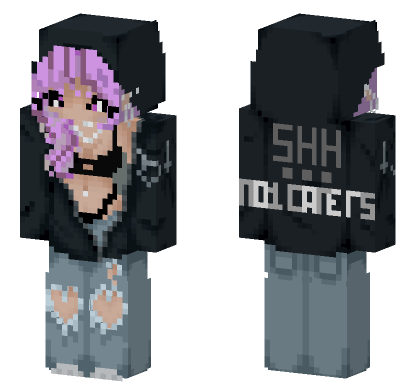 Lavender Anime Girl Minecraft Bedrock skin