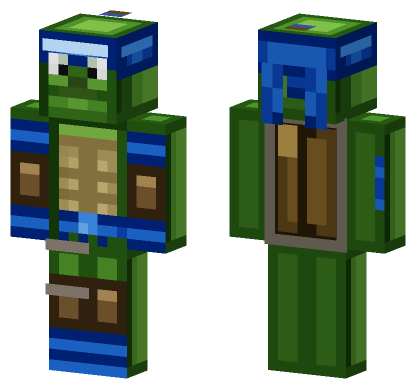 Leonardo Ninja Turtle Minecraft Bedrock skin