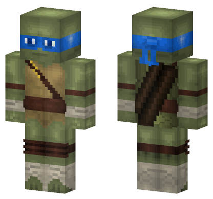 Leonardo Teenage Mutant Ninja Turtle Minecraft Bedrock skin