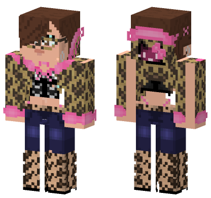 Leopard Print Girl Minecraft Bedrock skin