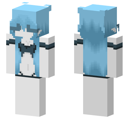 Light Blue Anime Hair Minecraft Bedrock skin