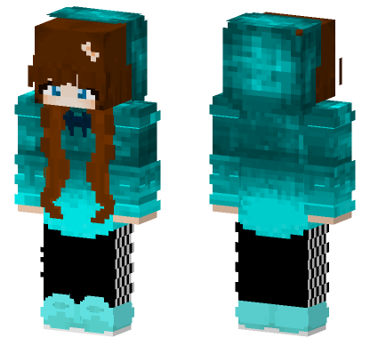 Light Blue Girl Minecraft Bedrock skin
