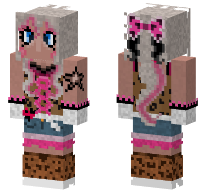 Lisha Pink Bow Minecraft Bedrock skin