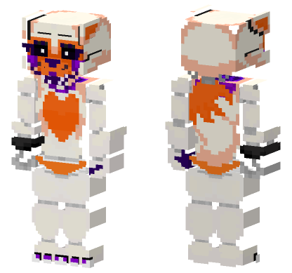 Lolbit Fnaf World Stylized Minecraft Bedrock skin