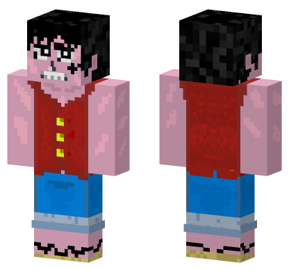 Luffy Gear 2 Minecraft Bedrock skin