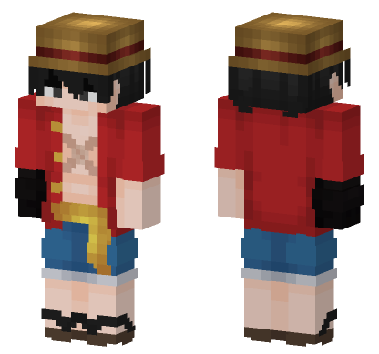 Luffy One Piece Minecraft Bedrock skin