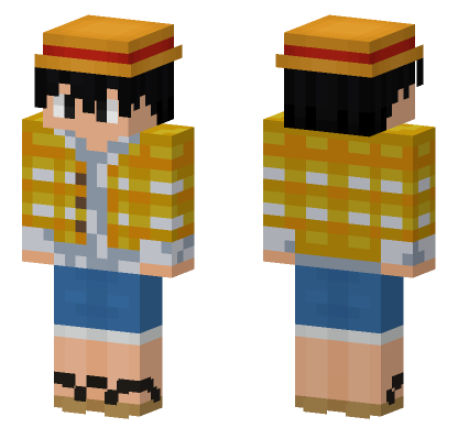 Luffy Straw Hat Minecraft Bedrock skin