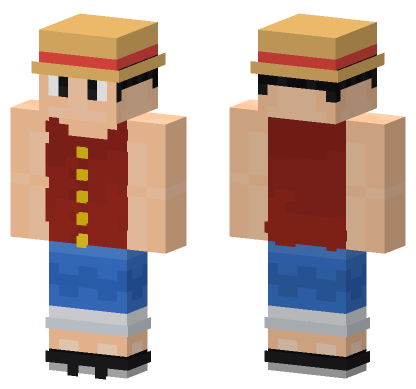 Luffy Straw Hat Minecraft Bedrock skin