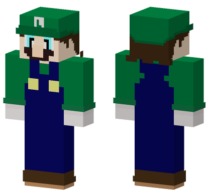 Luigi Mario Inspired Design Minecraft Bedrock skin