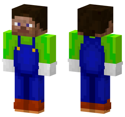 Luigi Steve Minecraft Bedrock skin