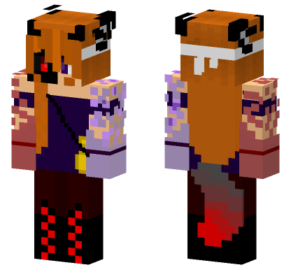 Luna Demon Werewolf Fire Minecraft Bedrock skin